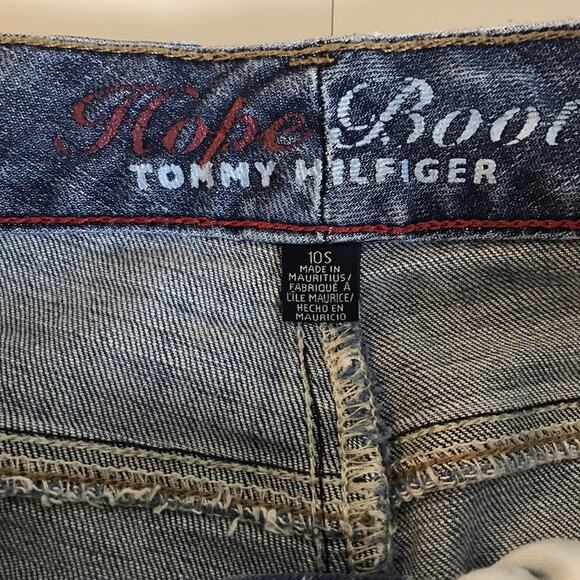 TOMMY HILFIGER Bootcut Jeans Womens 10 Short Medium Blue HOPE BOOT Stretch Denim - Picture 3 of 4